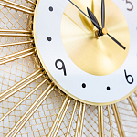 Часы настенные из металла в виде солнца с белым циферблатом Mirror Tower Clock варинант исполнения - 3 | Loft Concept в Москве