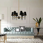 Дизайнерский журнальный столик с круглой столешницей на золотых ножках Risenbix варинант исполнения - 2 | Loft Concept в Москве