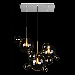 Люстра подвесная 3 лампы с прозрачными стеклянными шарами и золотыми деталями Giopato & Coombes варинант исполнения - 2 | Loft Concept в Москве