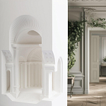 Встраиваемый в стену гипсовый светильник под покраску с арками и рельефными колоннами Antiquity Athena варинант исполнения - 10 | Loft Concept в Москве