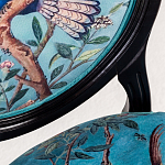 Стул из массива бука бирюзовый с изображением птиц в саду Turquoise Chinoiserie Blue Bird Chair варинант исполнения - 2 | Loft Concept в Москве