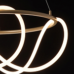 Люстра подвесная круглая золотого цвета с белыми изогнутыми световыми линиями Luke Lampco Tracer Lamp варинант исполнения - 5 | Loft Concept в Москве