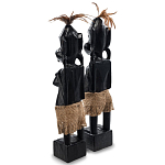 Комплект из 2-х деревянных статуэток Asmat Statuettes Black варинант исполнения - 5 | Loft Concept в Москве