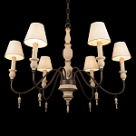 Люстра на металлическом основании с 6-ю белыми тканевыми абажурами Terrain варинант исполнения - 8 | Loft Concept в Москве