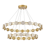 Люстра двухъярусная с круглыми светодиодными источниками света Maxine Light варинант исполнения - 7 | Loft Concept в Москве