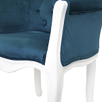 Кресло низкое в стиле прованс Louis French Armchair white and blue velour варинант исполнения - 4 | Loft Concept в Москве
