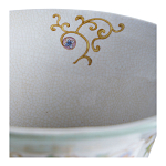 Ваза высокая из фарфора на бронзовом основании Turquoise Blooming Garden варинант исполнения - 4 | Loft Concept в Москве