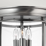 Потолочный светильник в форме фонаря с прозрачным цилиндрическим плафоном и тремя лампами в форме свечей Hinkley варинант исполнения - 4 | Loft Concept в Москве