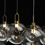 Люстра с 7-ю плафонами из прозрачного стекла в форме шара Orb Cascade  варинант исполнения - 7 | Loft Concept в Москве