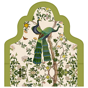 Изголовье для кровати с зелеными павлинами Emperor's Bird