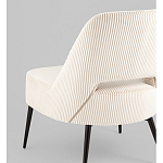 Кресло лаунж Бостон велюр рельефный молочный на черных ножках варинант исполнения - 3 | Loft Concept в Москве