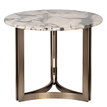 Столик журнальный с круглой мраморной столешницей Unique Stone Design варинант исполнения - 1 | Loft Concept в Москве