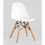 Пластиковый стул на ножках из массива бука Eames Small White варинант исполнения - 1 | Loft Concept в Москве