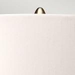 Настольная лампа с шарообразным прозрачным основанием из цветного переработанного стекла и белым цилиндрическим абажуром Elstead Lighting варинант исполнения - 3 | Loft Concept в Москве