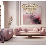 Люстра круглая с декоративными элементами в виде крупных хрустальных цветов Palace Gardens варинант исполнения - 6 | Loft Concept в Москве