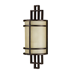 Бра бронзового цвета с полукруглым матовым стеклянным плафоном в геометрическом каркасе Feiss варинант исполнения - 1 | Loft Concept в Москве