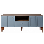 ТВ-тумба серая из массива бука с 2-мя дверками и ящиком Wenge Light варинант исполнения - 2 | Loft Concept в Москве