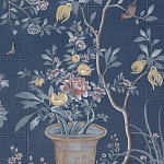 Обои ручная роспись Houghton Dark Blue варинант исполнения - 2 | Loft Concept в Москве