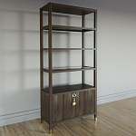 Стеллаж со стеклянными полками Elsa Dreams Walnut варинант исполнения - 2 | Loft Concept в Москве