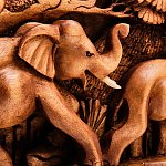 Панно из дерева слоны Panel With Animals варинант исполнения - 3 | Loft Concept в Москве