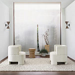 Приставной стол с отделкой из джута Juti D35 см варинант исполнения - 6 | Loft Concept в Москве