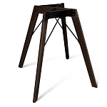 Стол обеденный с серой овальной столешницей из керамики на четырех деревянных ножках Gray Ceramics варинант исполнения - 5 | Loft Concept в Москве