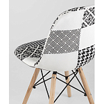 Пластиковый стул на ножках из массива бука Eames Черно-Белый Пэчворк варинант исполнения - 3 | Loft Concept в Москве