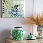 Ваза с зелёными листьями и крышкой Vase Green Leaves варинант исполнения - 4 | Loft Concept в Москве