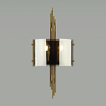 Бра с изогнутым плафоном на бронзовом основании с вертикальным декором из металлических трубок Sohne варинант исполнения - 3 | Loft Concept в Москве