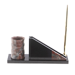 Настольный письменный набор из яшмы с часами Manager Organizer варинант исполнения - 3 | Loft Concept в Москве