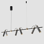 Люстра с 8-ю цилиндрическими плафонами на магнитном креплении и черным металлическим основанием Bronze Concert варинант исполнения - 3 | Loft Concept в Москве