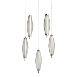 Люстра круглая каскадня с 5-ю плафонами из металлической сетки Mesh Lampshade Lighting варинант исполнения - 1 | Loft Concept в Москве