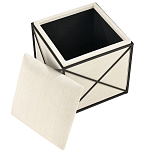 Пуф бежевый с черной металлической рамой Beige Pouf варинант исполнения - 1 | Loft Concept в Москве