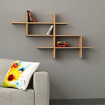 Полка фигурная подвесная цвета древесины HALIC BOOKCASE OAK варинант исполнения - 1 | Loft Concept в Москве