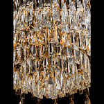 Люстра круглая с хрустальными подвесками на золотистом каркасе Roul Crystal Light варинант исполнения - 5 | Loft Concept в Москве
