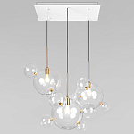 Люстра подвесная 3 лампы с прозрачными стеклянными шарами и золотыми деталями Giopato & Coombes варинант исполнения - 1 | Loft Concept в Москве