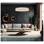 Люстра подвесная круглая из прозрачного хрусталя с корпусом из металла цвета хром Selfsufficient варинант исполнения - 7 | Loft Concept в Москве