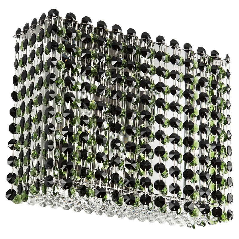      Crystal Art Chrome Green Rectangular Wall Lamp     | Loft Concept 