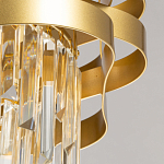 Люстра цвета матового золота с металлическими лентами и длинными прозрачными подвесками Gilded Waves варинант исполнения - 9 | Loft Concept в Москве