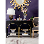 Чаша из прозрачного стекла с бронзовым ободком и фигурками бабочек Eden Garden варинант исполнения - 3 | Loft Concept в Москве