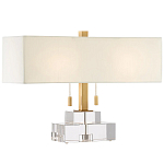 Настольная лампа прямоугольная на прозрачном основании Charm and Luxury варинант исполнения - 2 | Loft Concept в Москве