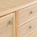 Длинный комод из ротанга с дверцами и ящиками Simone Rattan Chest of Drawers варинант исполнения - 5 | Loft Concept в Москве
