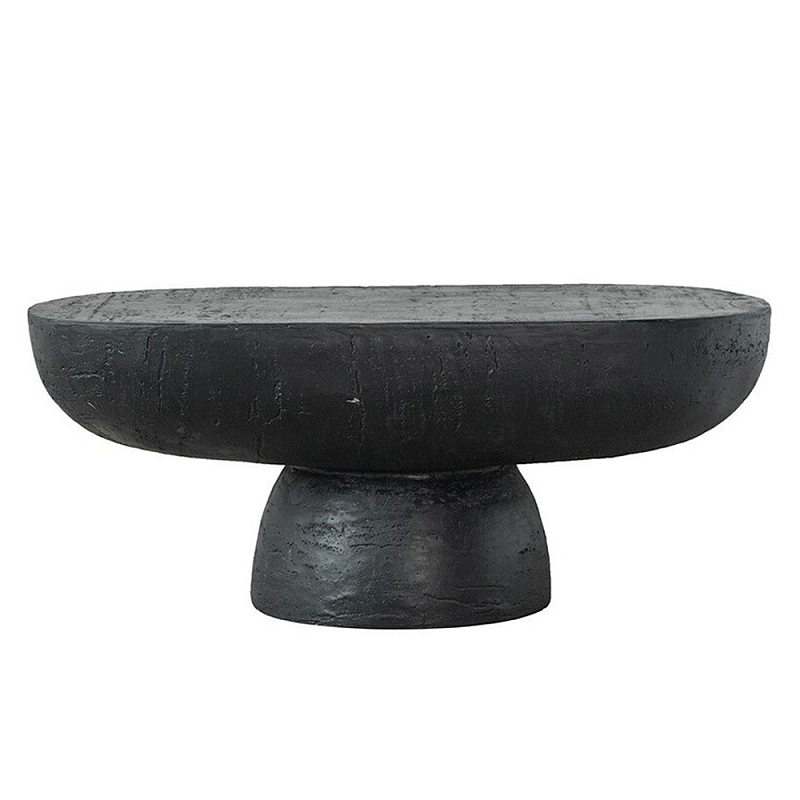 Столик кофейный черного цвета с овальной столешницей и круглым основанием Black Dalmen Table Черный в Москве | Loft Concept 