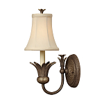 Бра с бежевым тканевым абажуром и декоративной чашей Hinkley варинант исполнения - 1 | Loft Concept в Москве