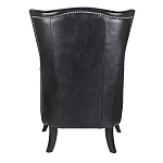 Кресло из натуральной кожи на 4-х деревянных ножках из массива бука Daniel Leather Armchair black варинант исполнения - 3 | Loft Concept в Москве