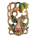 Маска деревянная резная расписная Tropical Paradise варинант исполнения - 3 | Loft Concept в Москве