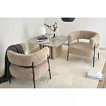 Кресло полукруглое мягкое с буклированной обивкой Armchair with Boucle Upholstery варинант исполнения - 4 | Loft Concept в Москве