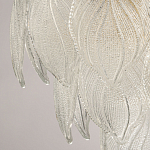 Люстра на цепи с прозрачными стеклянными подвесками в виде листьев Textured Glass Chandelier варинант исполнения - 8 | Loft Concept в Москве
