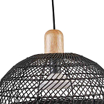 Подвесной светильник с округлым абажуром из черного ротанга Wicker Furniture варинант исполнения - 4 | Loft Concept в Москве