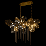 Люстра подвесная с 22-мя гранёными стеклянными плафонами с вертикальными подвесками Gilded Mirage  варинант исполнения - 6 | Loft Concept в Москве